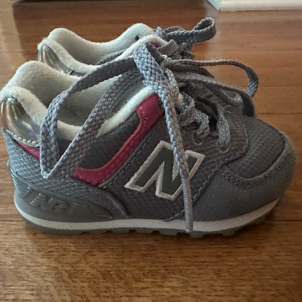 New Balance Kids Sneakers in Gray and Pink